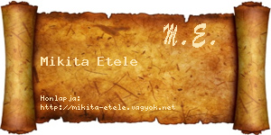 Mikita Etele névjegykártya